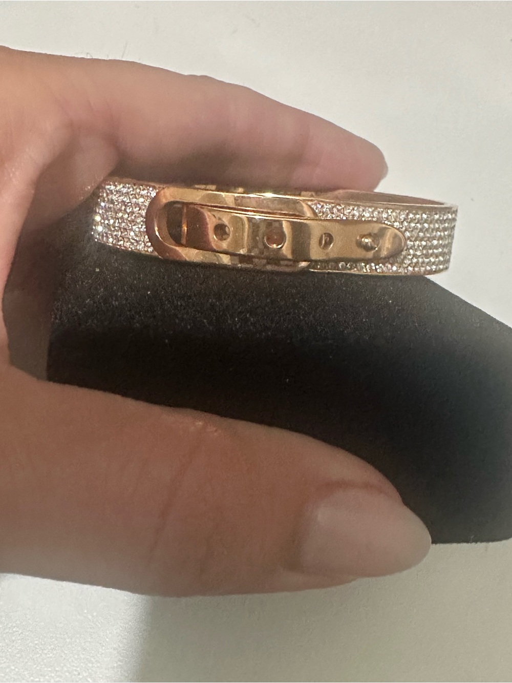 Michael Kors Rose Gold Pave Crystal Hinged Bracelet NWT